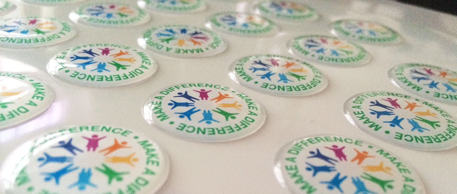 Personalised resin domed labels made in the UK