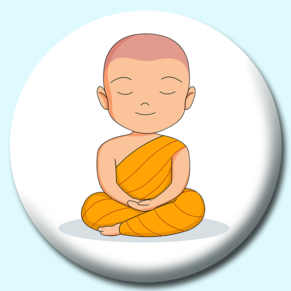 Thai Buddhist Monk Button Badge