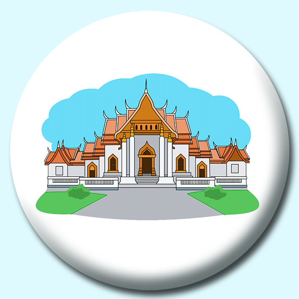 Thai Temple Button Badge
