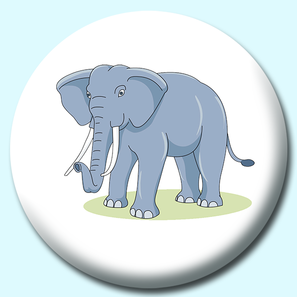 African Elephant With White Tusks Button Badge