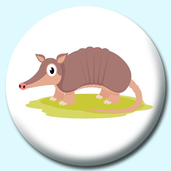 Armoured Shelled Armadillo Button Badge