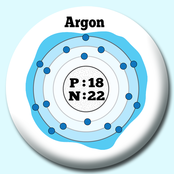 Atomic Structure Of Argon Button Badge