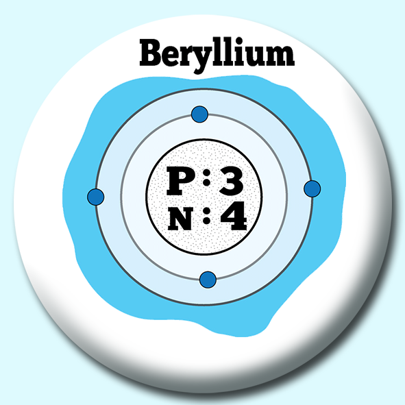 Atomic Structure Of Beryllium Button Badge