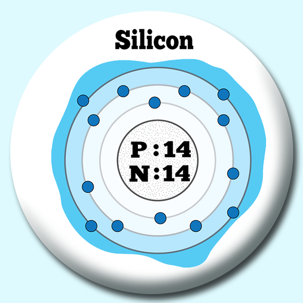 Atomic Structure Of Silicon Button Badge