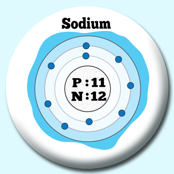 Atomic Structure Of Sodium Button Badge