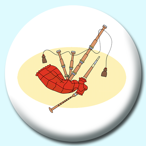 Bagpipe Musical Instrument Button Badge