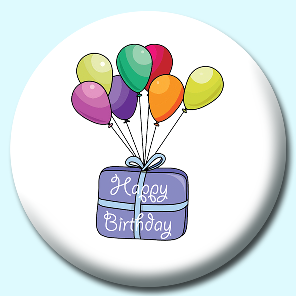 Balloons With Happy Birthday Button Badge