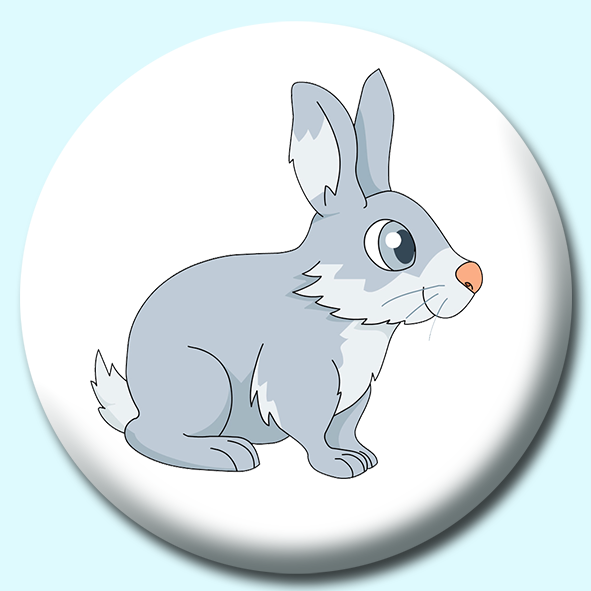 Big Eyed Rabbit Button Badge
