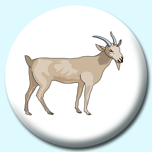 Billy Goat Animal Button Badge