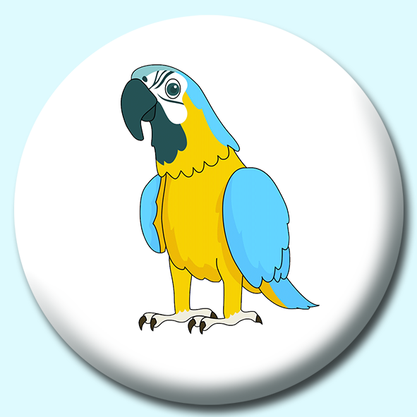 Blue Yellow Macaw Parrot Button Badge