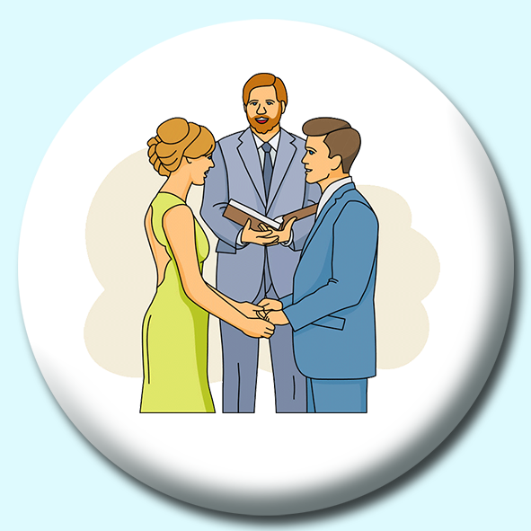 Bride Groom Marriage Ceremony Button Badge