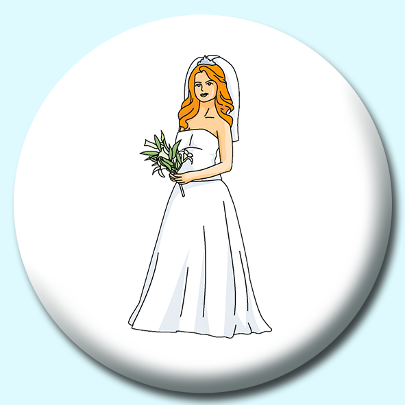 Bride In Gown Button Badge