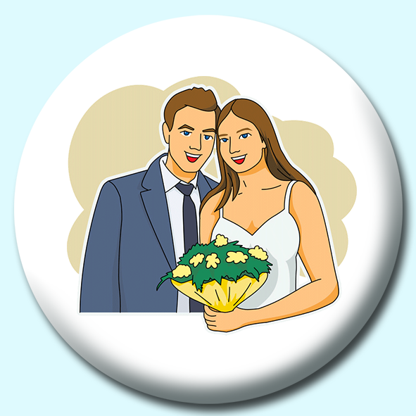 Bridge Groom Smiling Button Badge