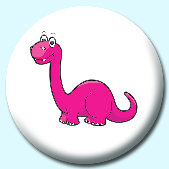 Brontosaurus Cartoon Button Badge