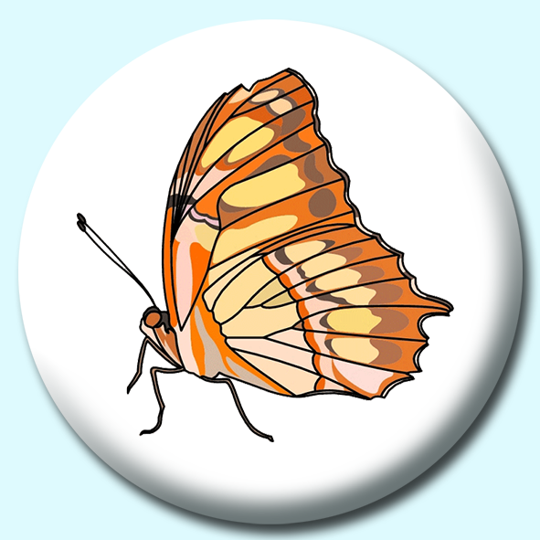 Brown Butterfly Button Badge