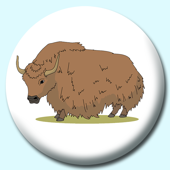 Brown Yak Button Badge