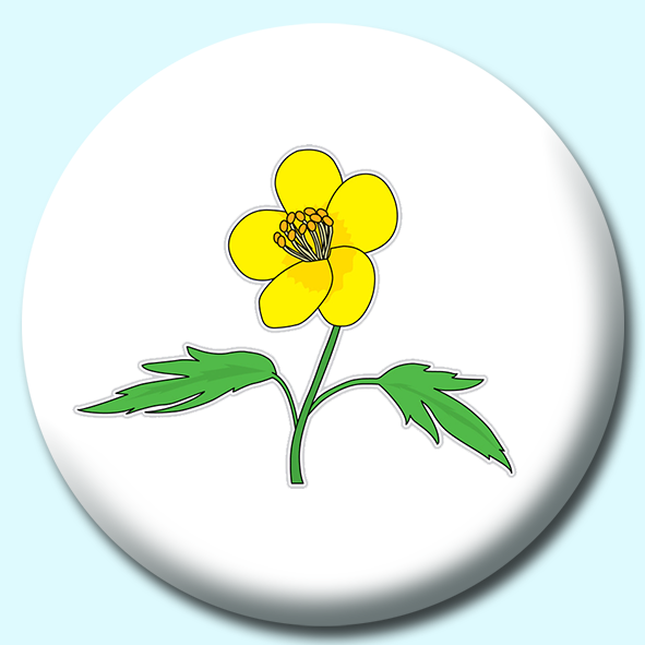 Buttercup Flower Button Badge