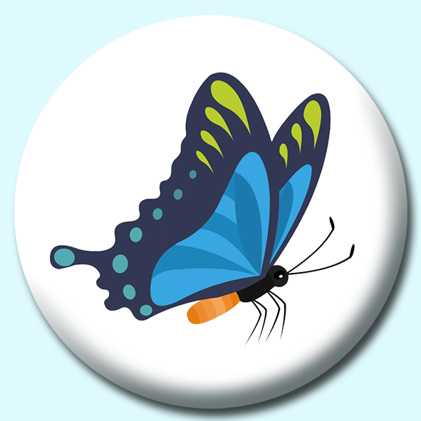 Butterfly Side View Insect Button Badge