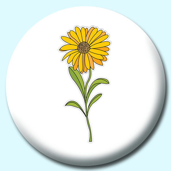 Calendula Flower Button Badge