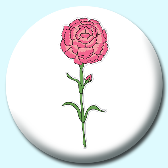 Carnation Flower Button Badge