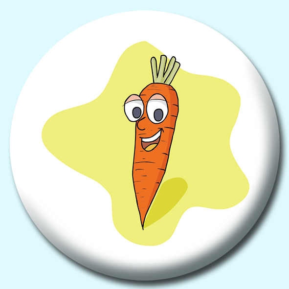 Carrot Cartoon Button Badge