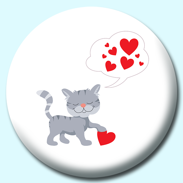 Cat Thinking About Valentines Day Button Badge