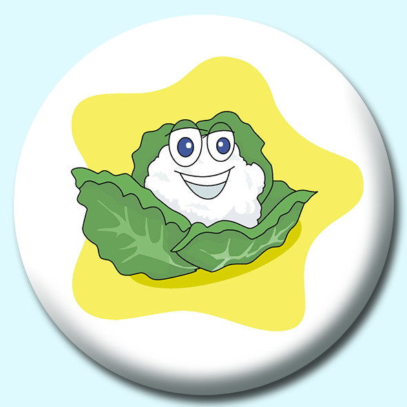 Cauliflower Character Button Badge