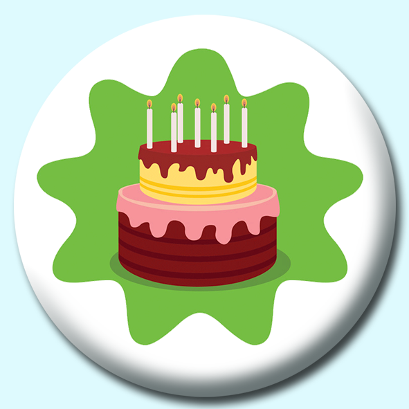 Chocolate Birthday Cake Button Badge