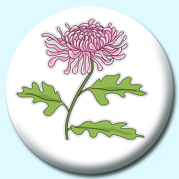 Chrysanthemum Flower Button Badge