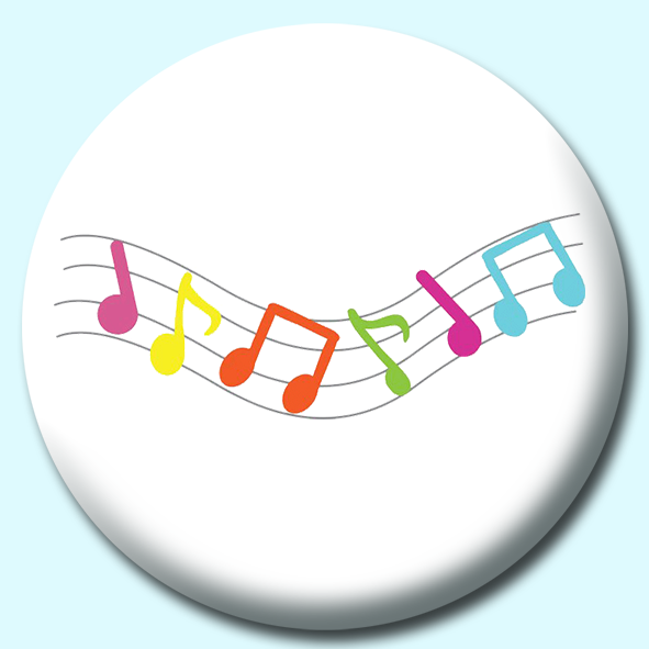 Coloured Musical Notes Button Badge