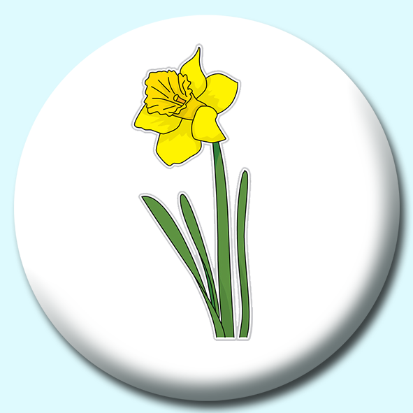 Daffodil Flower Button Badge