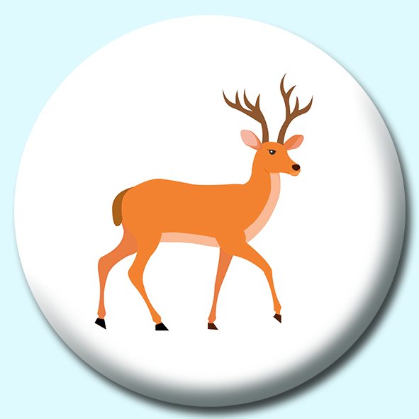 Deer Ruminant Animal With Antlers Button Badge
