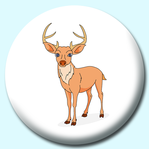 Deer With Antlers Button Badge