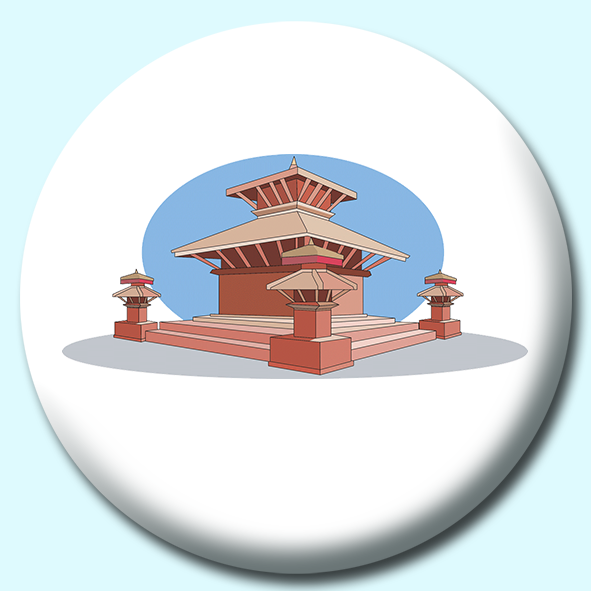 Durbar Square Nepal Button Badge