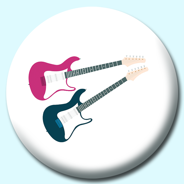 Electric Guitars Two Colours Button Badge