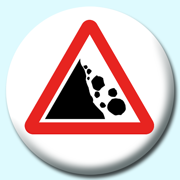 Falling Rocks Button Badge