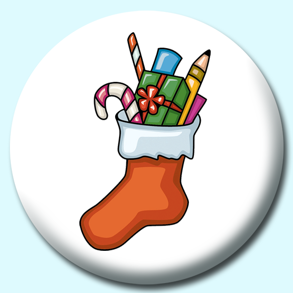 Filled Stocking Button Badge