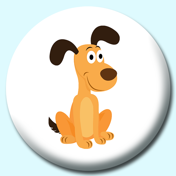 Funny Dog Sitting On Hind Legs Button Badge
