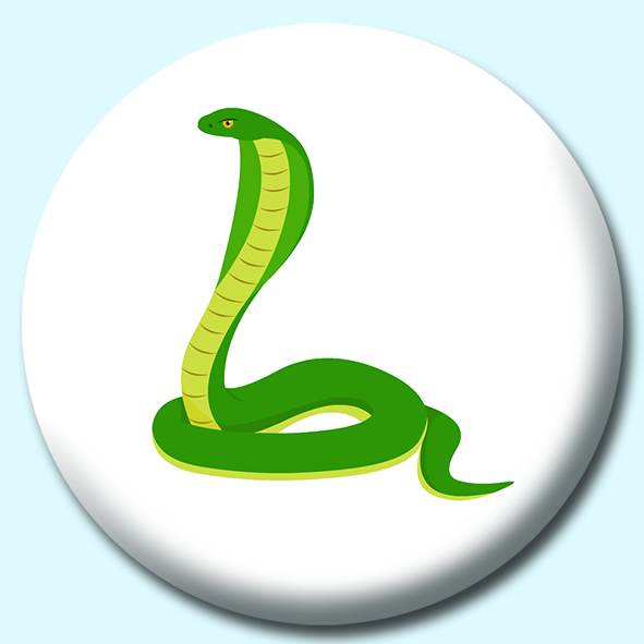 Green Cobra Snake Button Badge