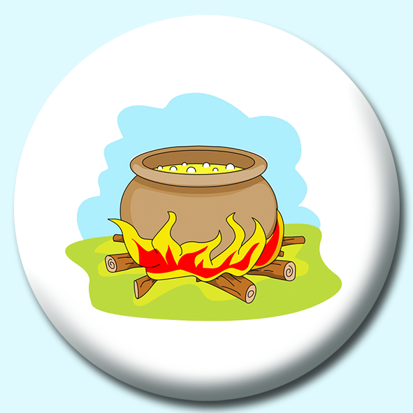 Halloween Caldron Button Badge