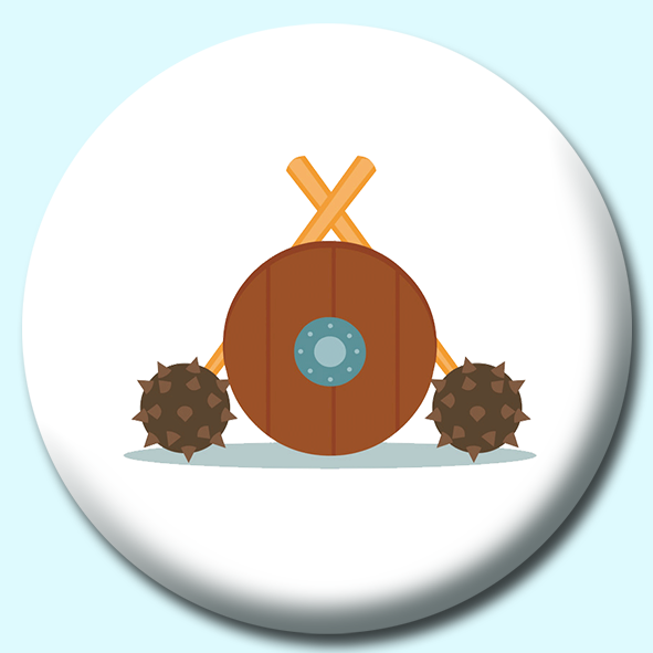 Hammer And Shield Vikings Button Badge