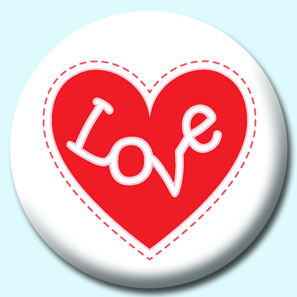 Heart With Love Button Badge