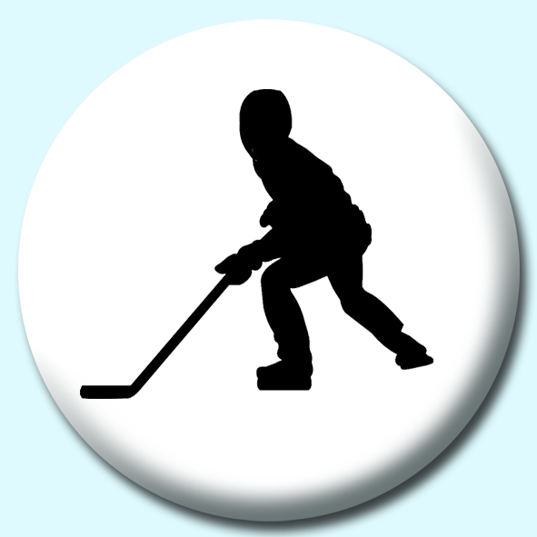 Ice Hockey Player Button Badge