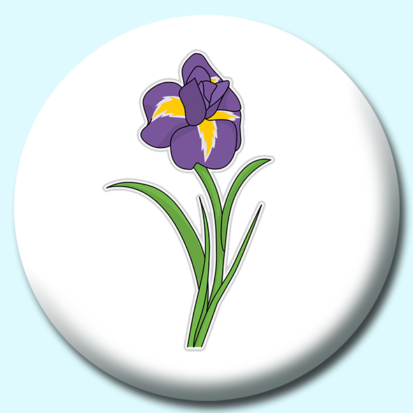 Iris Flower Button Badge