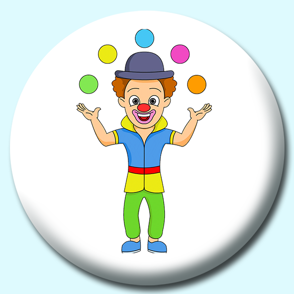 Juggling Clown Button Badge