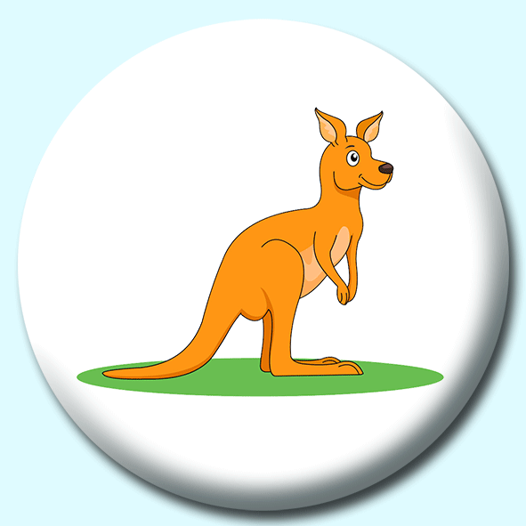 Kangaroo Standing On Hind Legs Button Badge