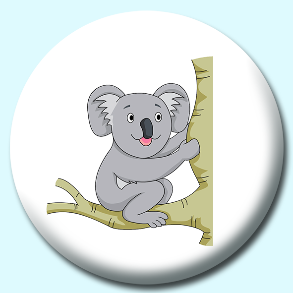 Koala Sitting On Tree Branch Button Badge