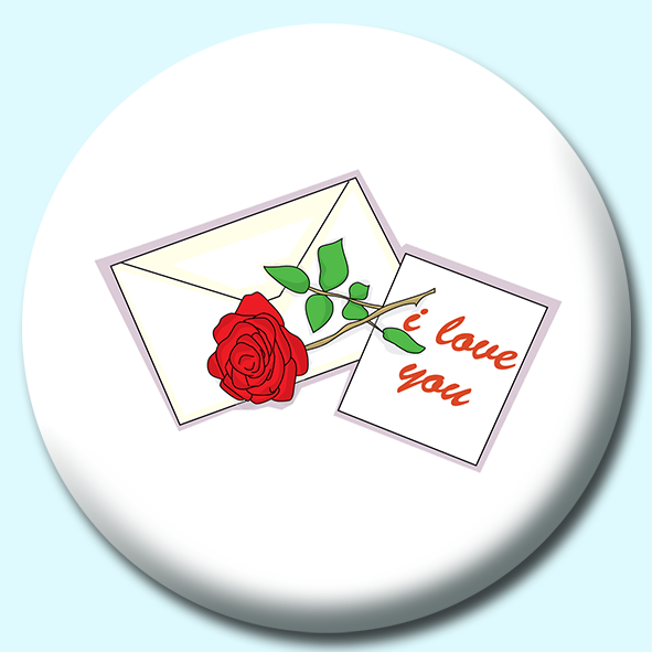 Letter With Rose Button Badge
