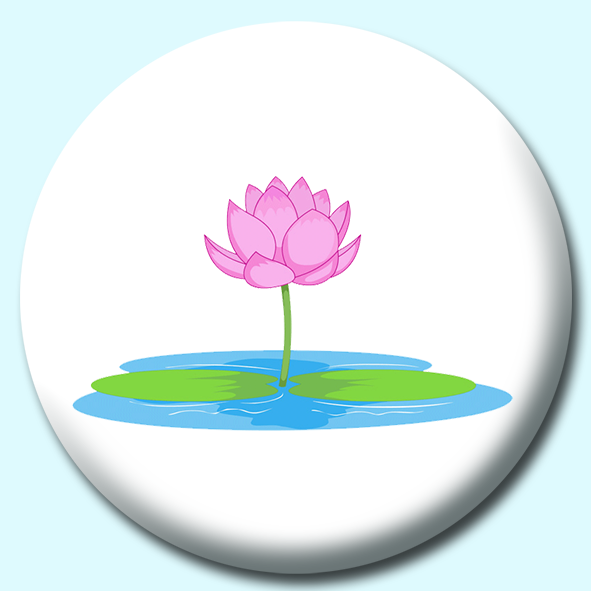 Lotus Flower In Pond  Button Badge