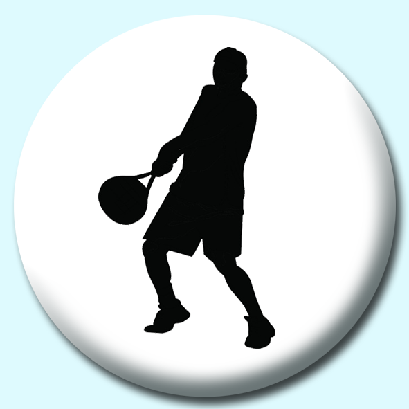 Male Tennis Player Button Badge